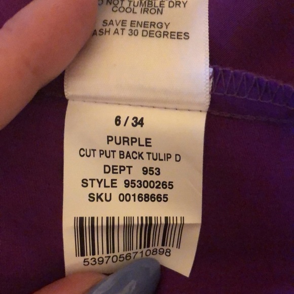 ASOS cut open back purple tulip cocktail dress - Picture 7 of 7